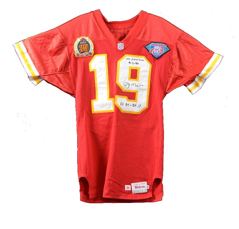 JOE MONTANA #19 KC KANSAS CITY CHIEFS JERSEY WITH NUMBERS