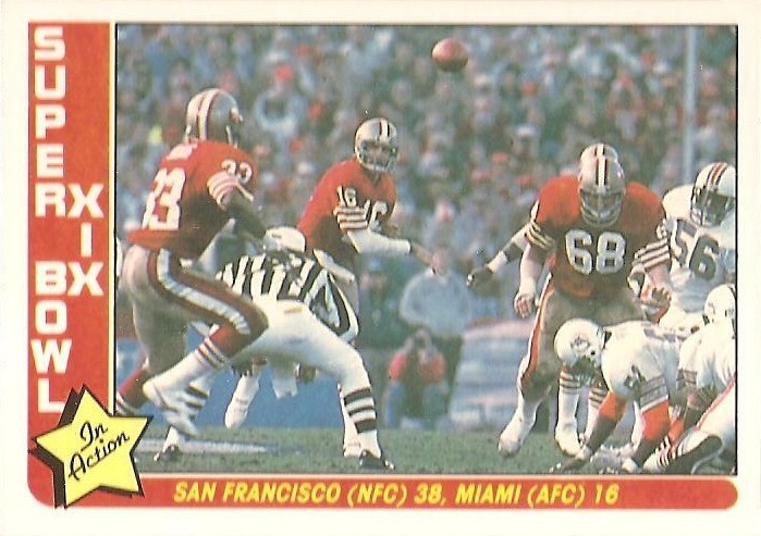 Super Bowl XIX football card (San Francisco 49ers & Miami Dolphins