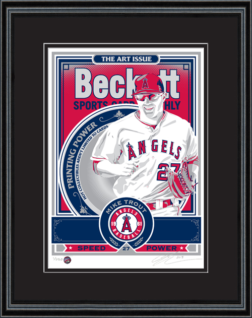 Los Angeles Angels Mike Trout 27 Baseball Jersey Poster Art Print