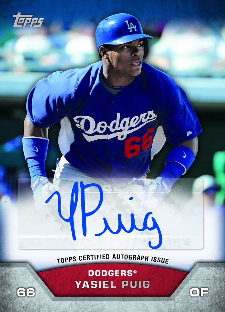 YASIEL PUIG DODGERS ROOKIE 2013 TOPPS UPDATE GOLD #US330 SER # of /2013  NRMT!