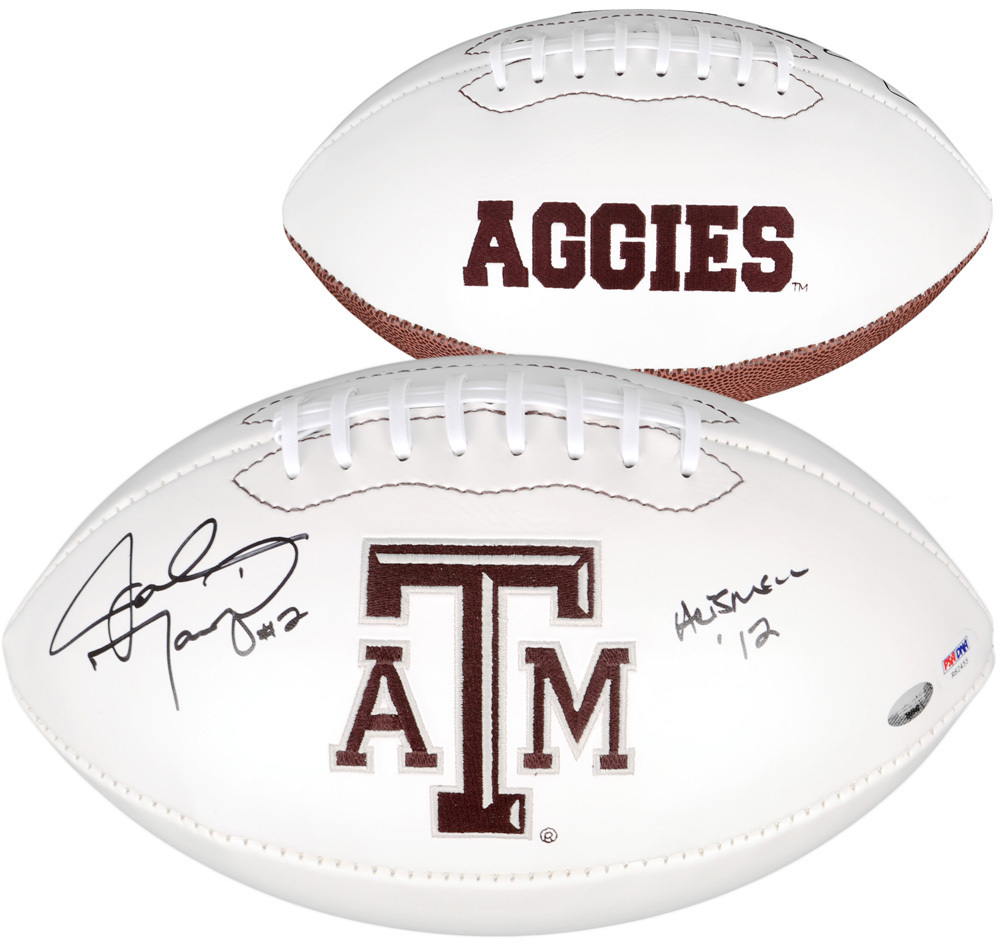 Johnny Manziel Autographed Texas A&M 8x10 Pointing White Jersey