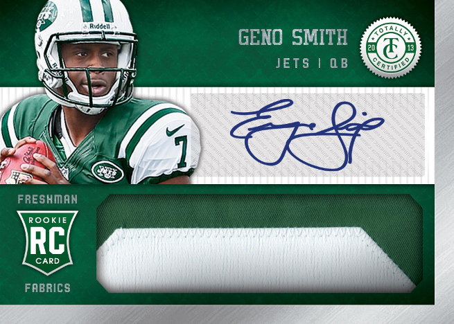 National Treasures On Card Autograph Jersey Rookie Jets Geno Smith 29/49  2013