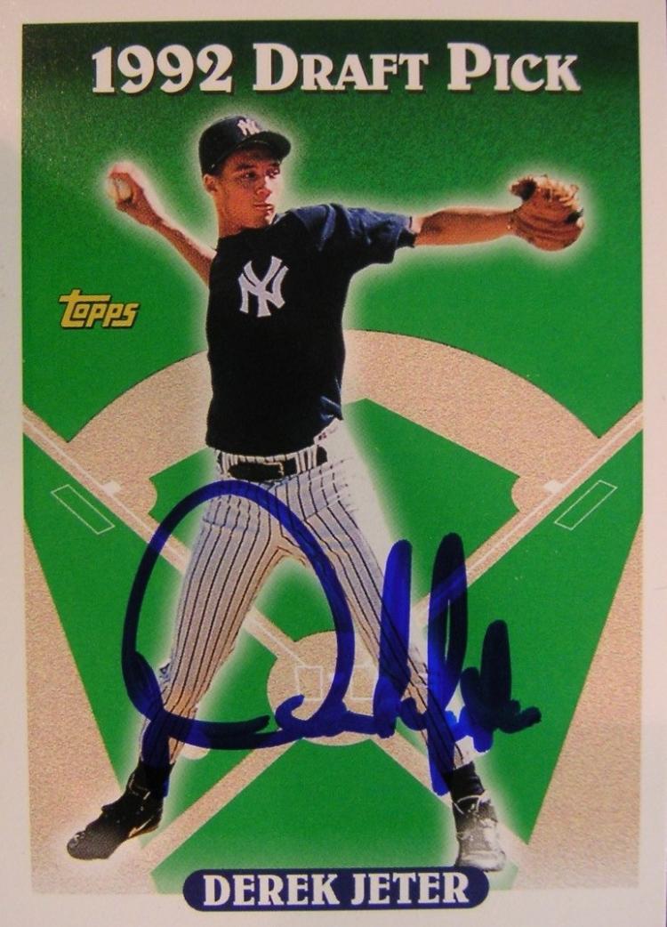 Derek Jeter Signed Baseball Card