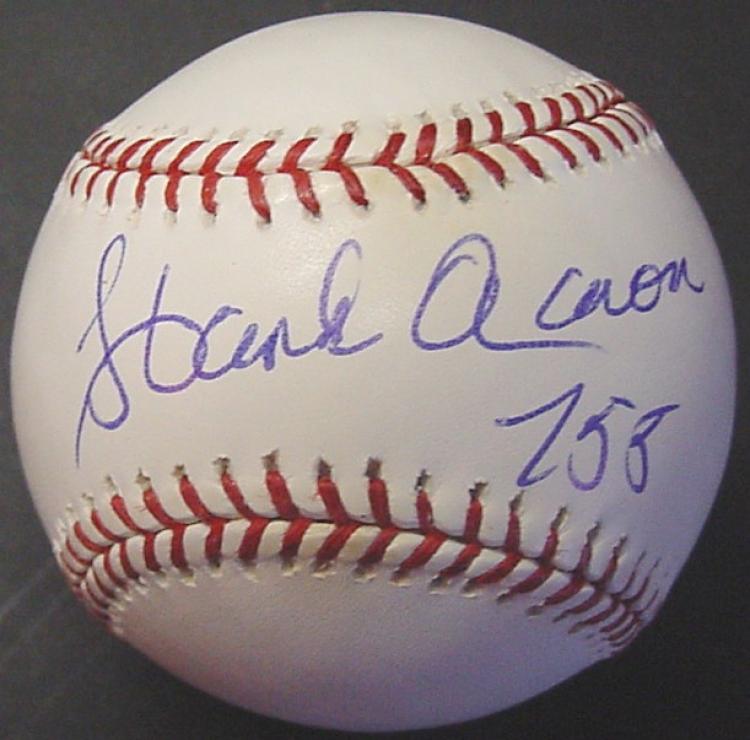 Hank Aaron Autographed Baseball - Player's Closet Project