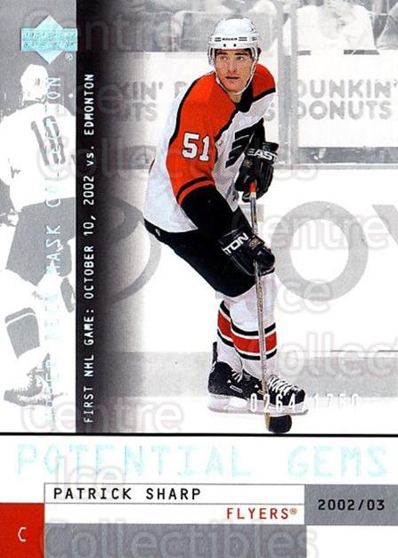 2002-03 UD Mask Collection #128 Patrick Sharp RC