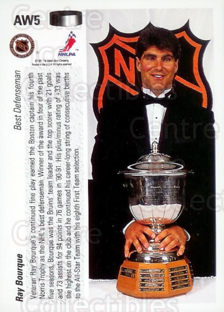 1991-92 Upper Deck Award Winner Holograms #5 Ray Bourque, Norris Trophy