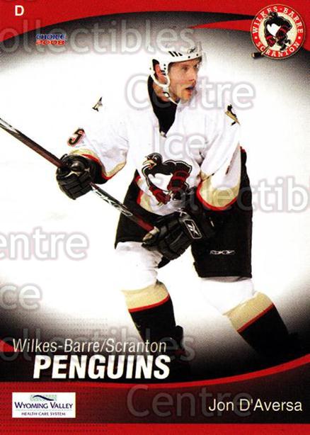 2007-08 Wilkes-Barre Scranton Penguins #7 Jon D'Aversa