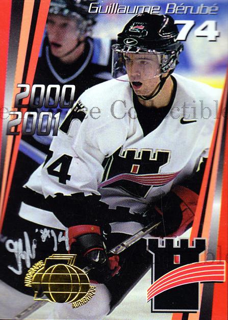 2000-01 Quebec Remparts Signed #21 Guillaume Berube