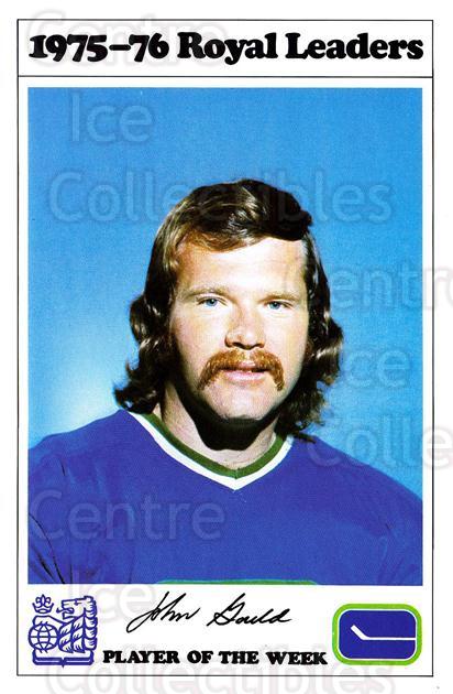 1975-76 Vancouver Canucks Royal Bank #7 John Gould