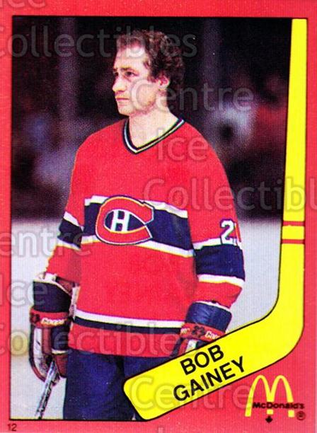 1982-83 McDonald's Stickers #12 Bob Gainey