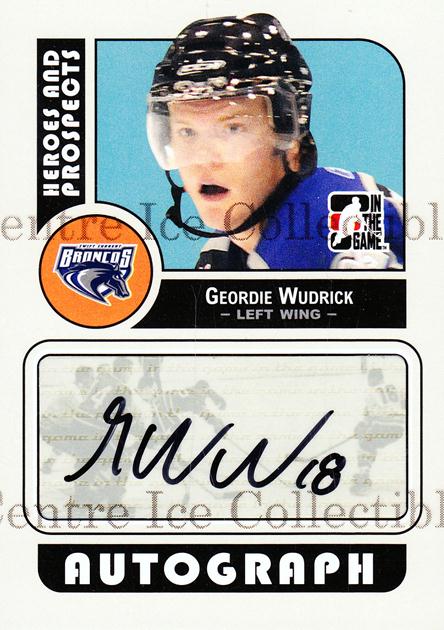 2008-09 ITG Heroes and Prospects Autographs #AGW Geordie Wudrick