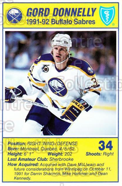1991-92 Buffalo Sabres Blue Shield #4 Gord Donnelly