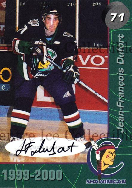 1999-00 Shawinigan Cataractes Signed #20 Jean-Francois Dufort