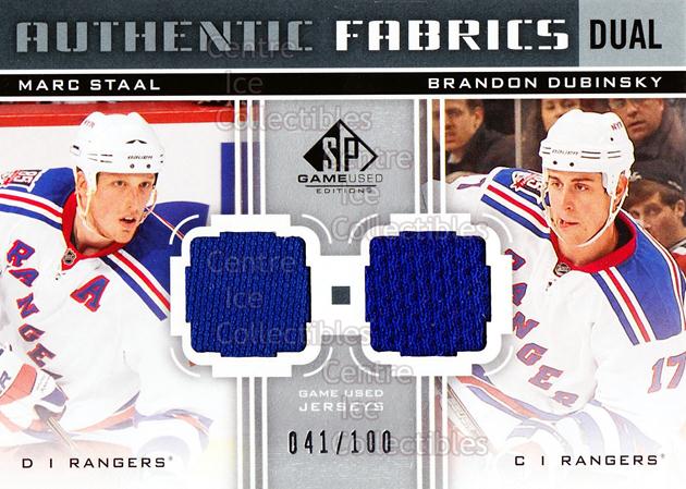 2011-12 SP Game Used Authentic Fabrics Dual #AF2MB Marc Staal/100/Brandon Dubinsky