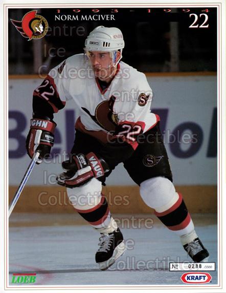 1993-94 Ottawa Senators Kraft Sheets #15 Norm Maciver - MINT