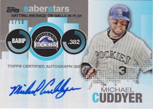 2014 Topps Saber Stars Autographs #SSTAMC Michael Cuddyer