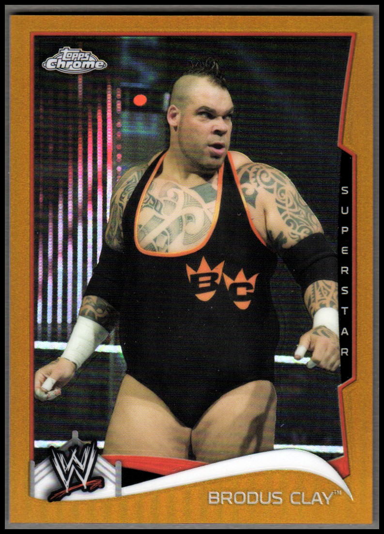 2014 Topps Chrome WWE Gold Refractors #9 Brodus Clay