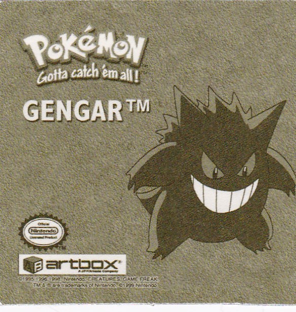 G02 Gold Gengar Glitzer G 02 Pokemon Series 1 Sticker Original 1999 Nr 