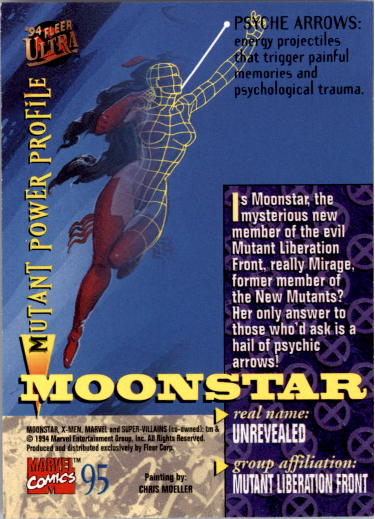 1994 Fleer Ultra X-Men #95 Moonstar back image