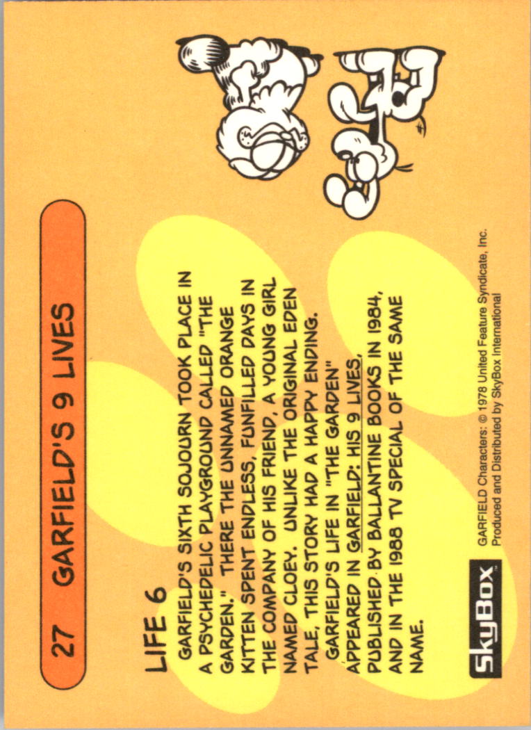 1992 SkyBox Garfield #27 The Orange Kitten back image