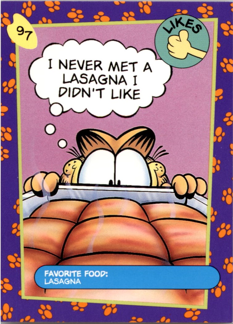 1992 SkyBox Garfield #97 Favorite Food