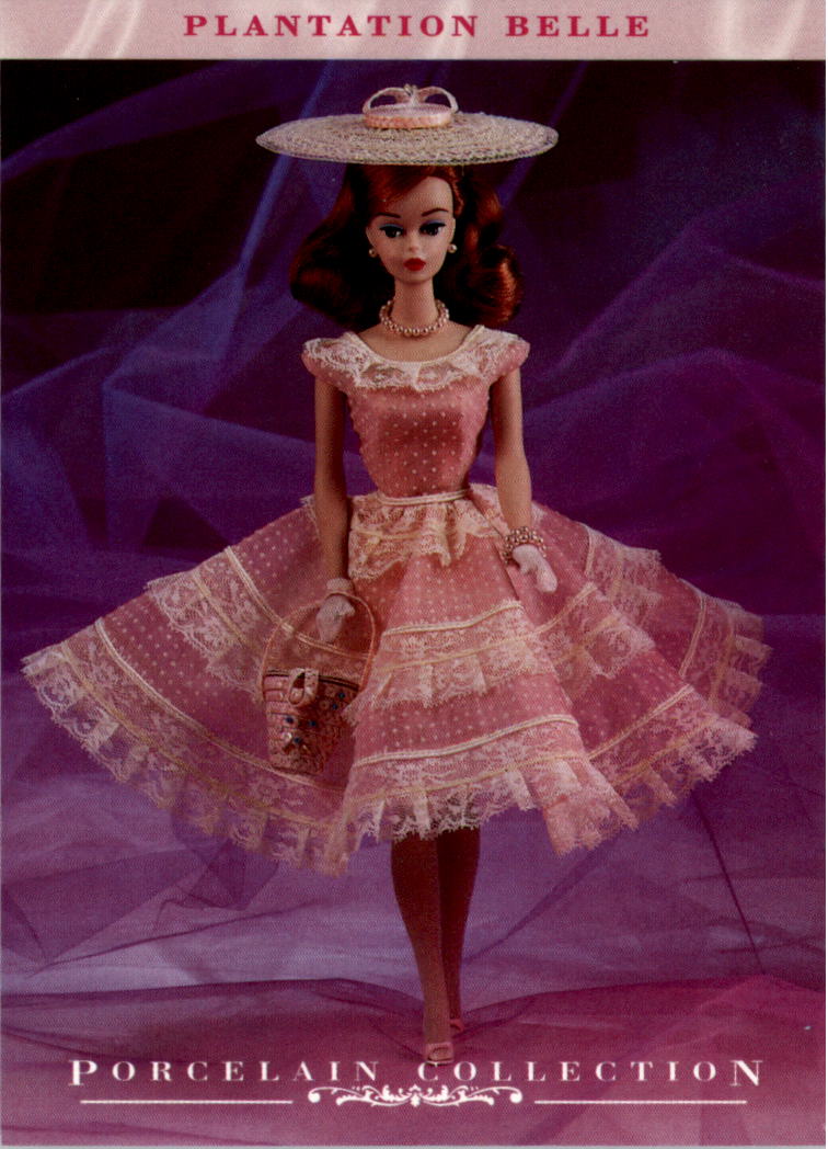 Barbie Collectible Fashion Trading Card  " Plantation Belle "  Pink Dress 1959 