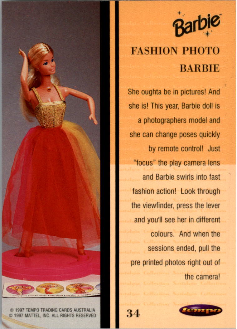 1997 Tempo World of Barbie #34 Fashion Photo Barbie back image