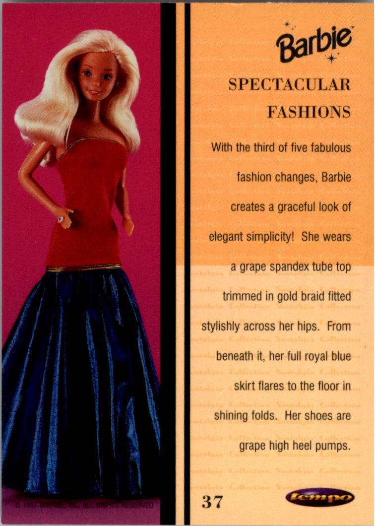 1997 Tempo World of Barbie #37 Spectacular Fashions back image