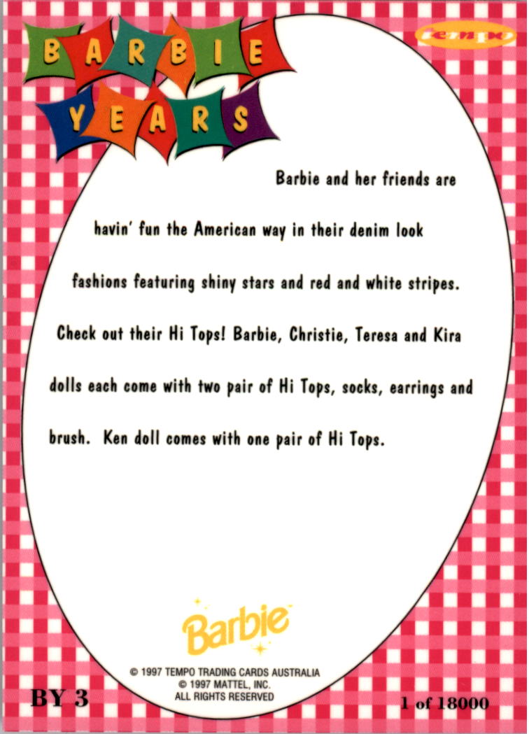 1997 World of Barbie Barbie Years #BY3 All American Barbie - Trading Card -  NM-MT