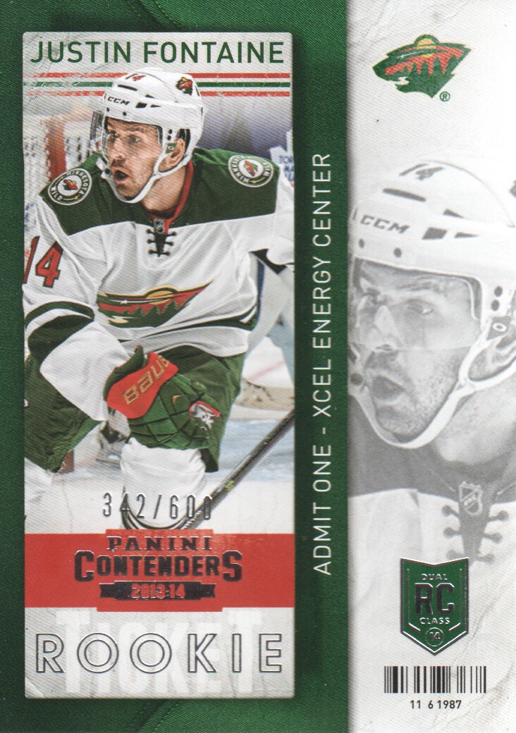 2013-14 Panini Contenders #130 Justin Fontaine RC