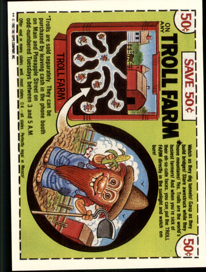 Trash Can Trolls (1992 Topps) "Main Set" Sticker Cards #1a to #44b - Picture 107 of 177