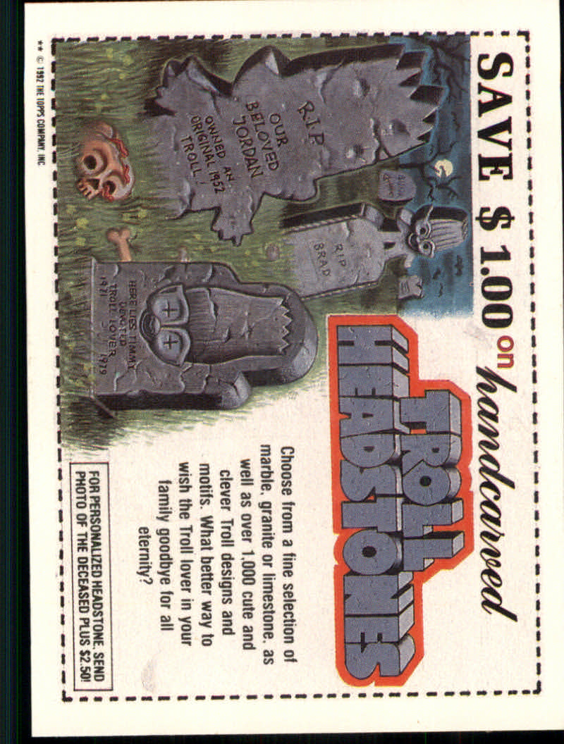 Trash Can Trolls (1992 Topps) "Main Set" Sticker Cards #1a to #44b - Picture 171 of 177