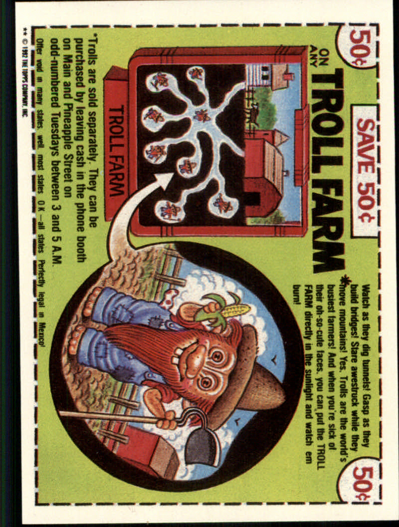 Trash Can Trolls (1992 Topps) "Main Set" Sticker Cards #1a to #44b - Picture 109 of 177
