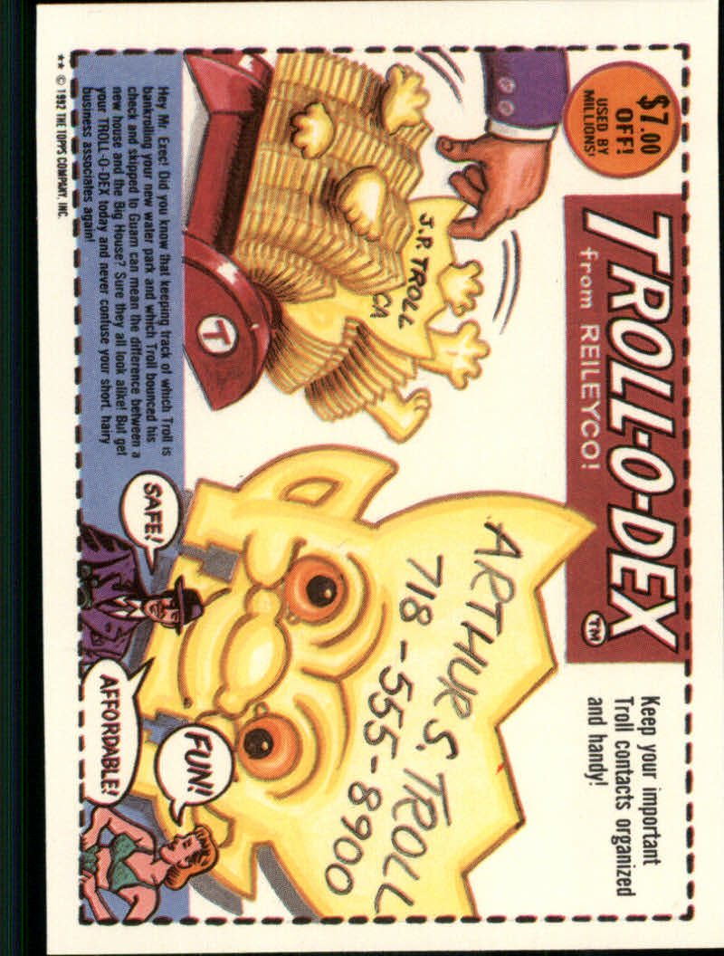 Trash Can Trolls (1992 Topps) "Main Set" Sticker Cards #1a to #44b - Picture 145 of 177