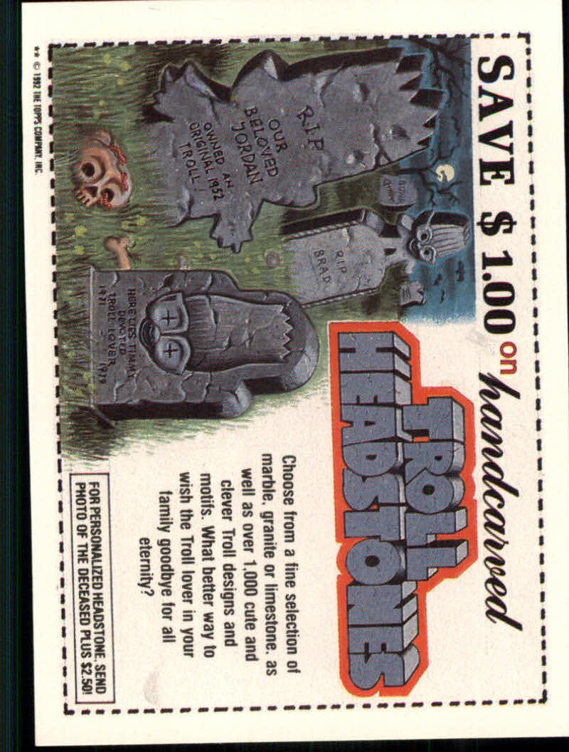 Trash Can Trolls (1992 Topps) "Main Set" Sticker Cards #1a to #44b - Picture 173 of 177