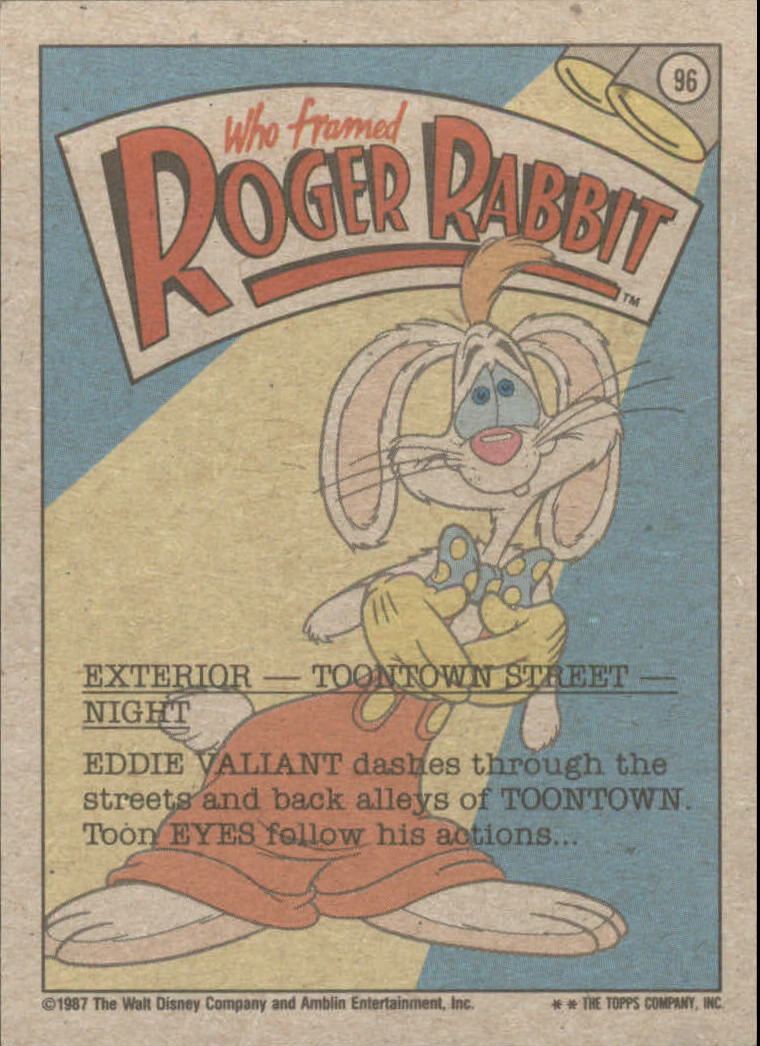 1988 Topps Who Framed Roger Rabbit? #96 Mysterious Back Streets - NM-MT ...