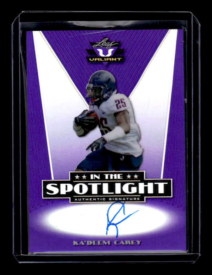 2014 Leaf Valiant Draft In the Spotlight Purple #SKDC Ka'Deem Carey