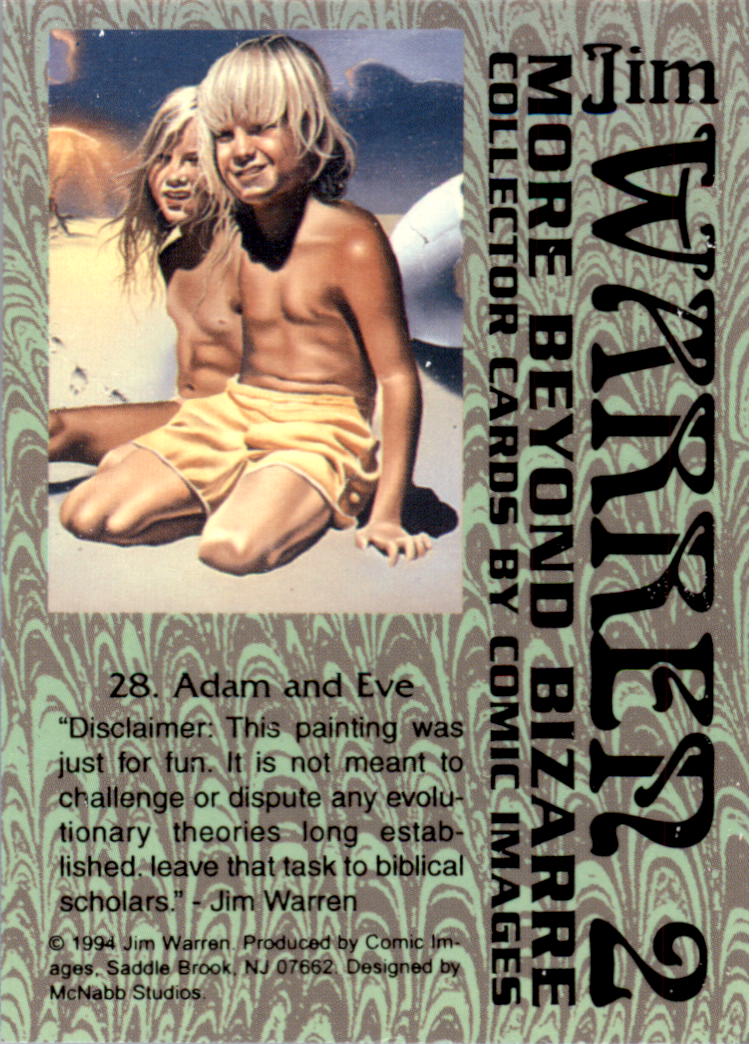 1994 Comic Images More Beyond Bizarre Jim Warren #28 Adam and Eve back image