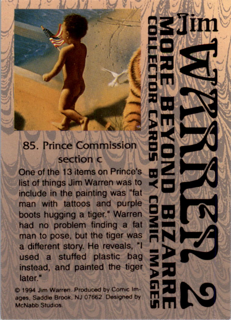 1994 Comic Images More Beyond Bizarre Jim Warren #85 Prince Commission back image