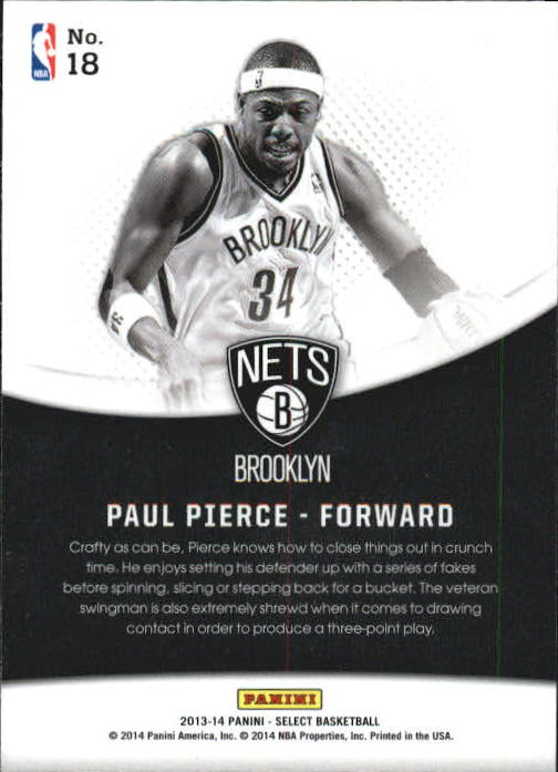 2013-14 Select Skills #18 Paul Pierce back image