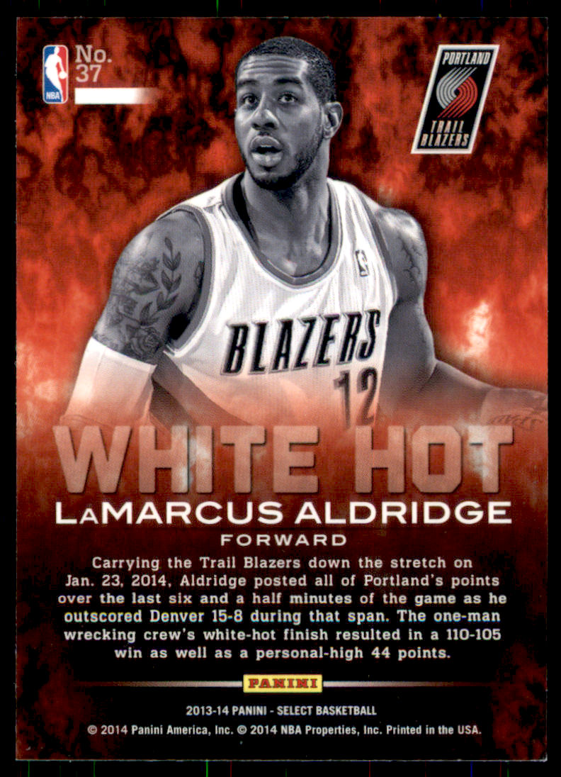 2013-14 Select White Hot #37 LaMarcus Aldridge back image