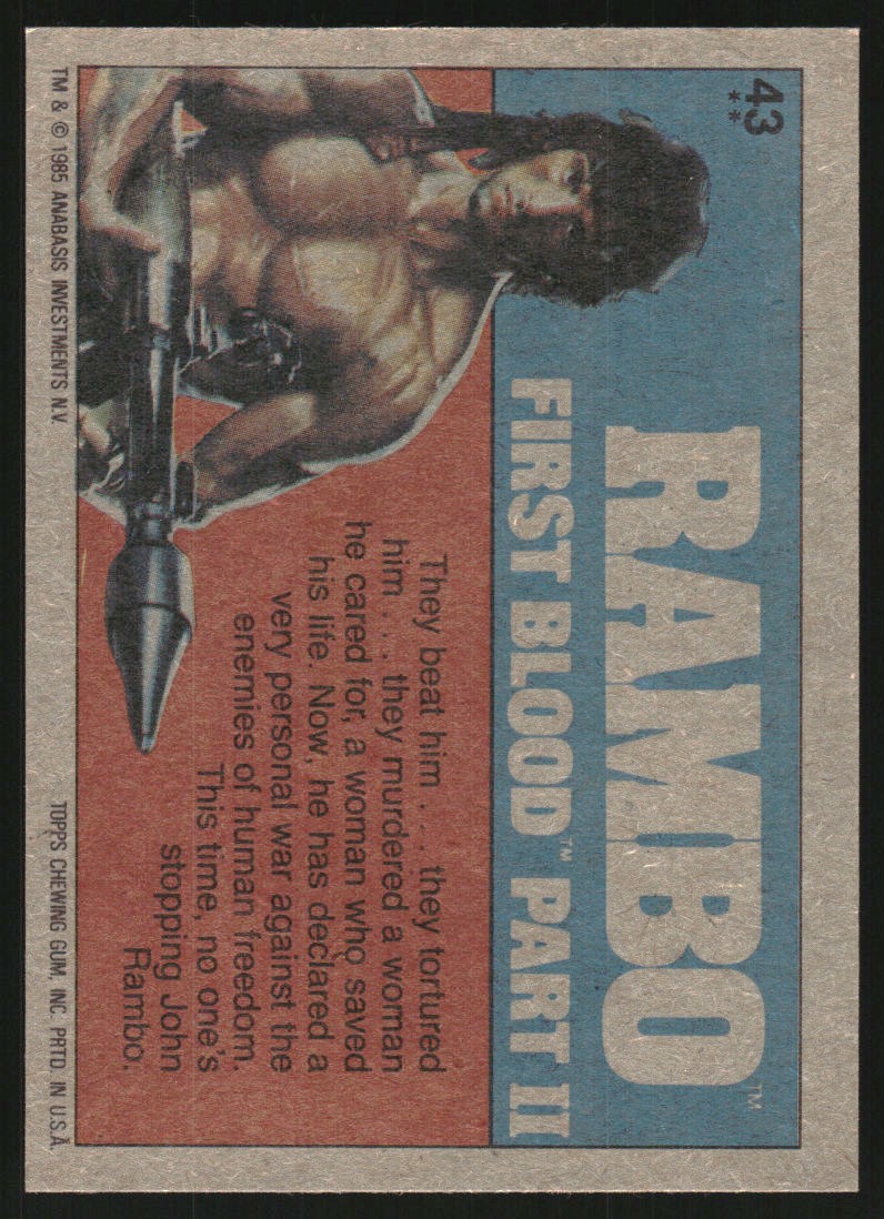 1985 Topps Rambo Rambo First Blood Part II #43 No Escape From Rambo back image