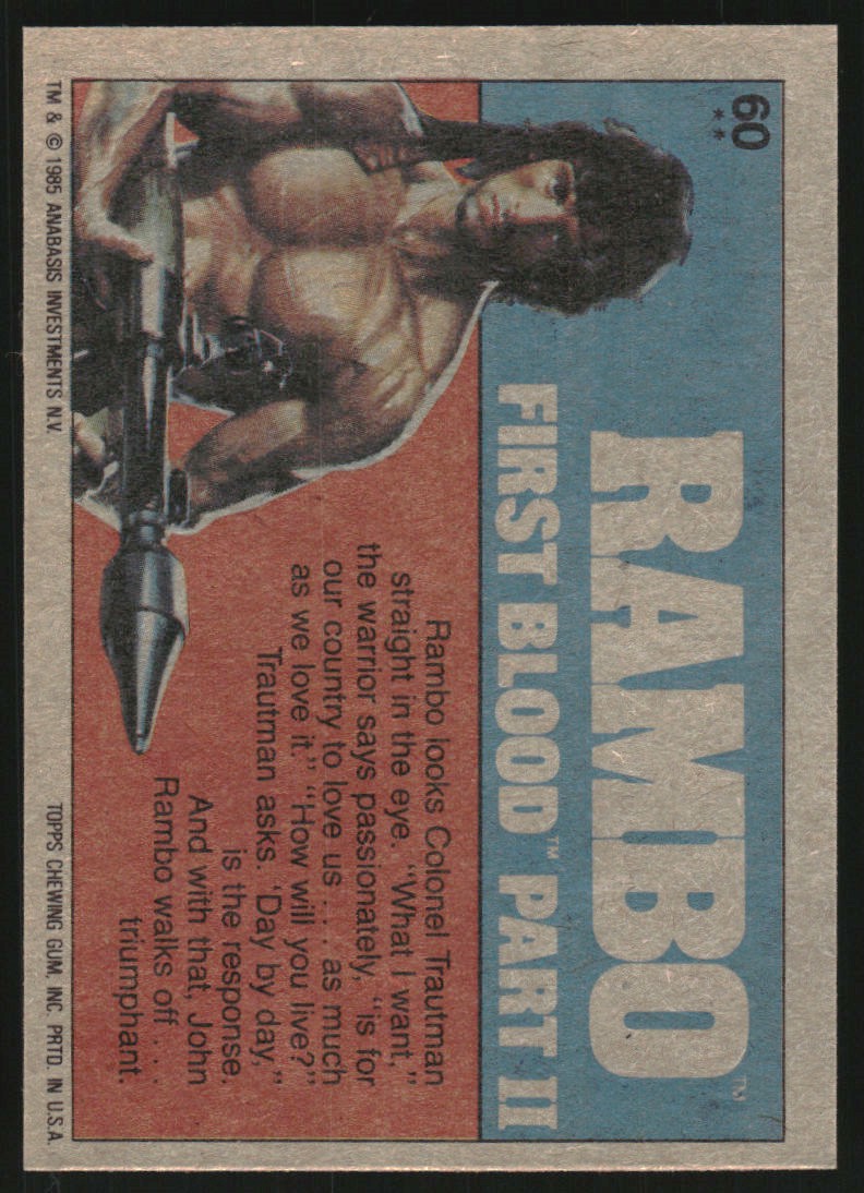 1985 Topps Rambo Rambo First Blood Part II #60 I Want Respect back image
