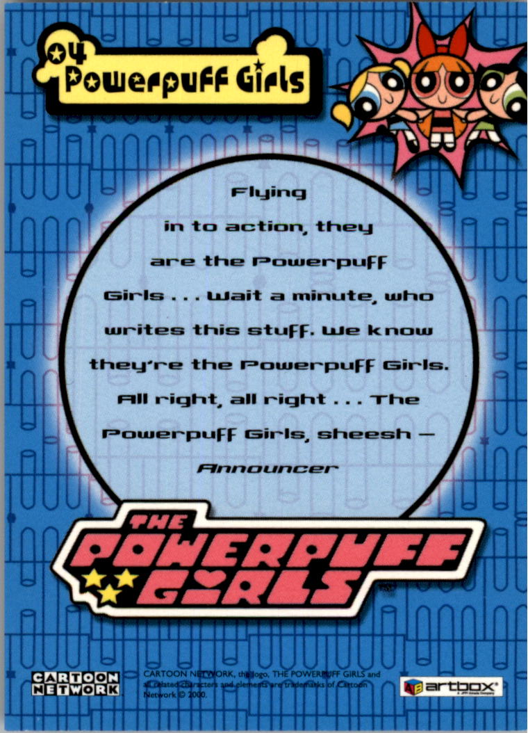 2000 Artbox Powerpuff Girls #4 Flying Into Action back image