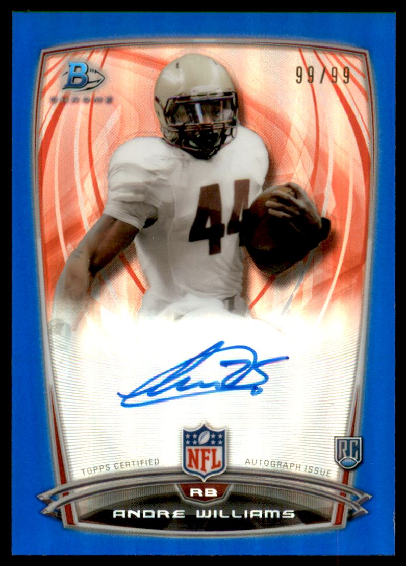 2014 Bowman Chrome Rookie Autographs College Blue Refractors #106 Andre Williams