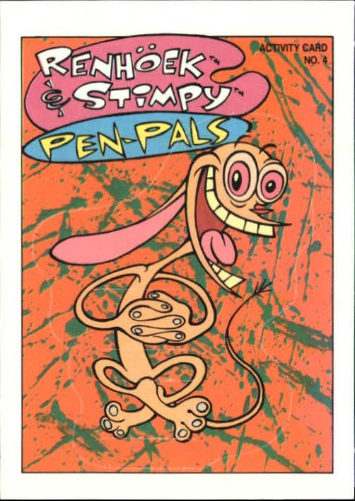 1993 Topps Nicktoons Activity 4 Ren Hoek and Stimpy's PenPals NMMT
