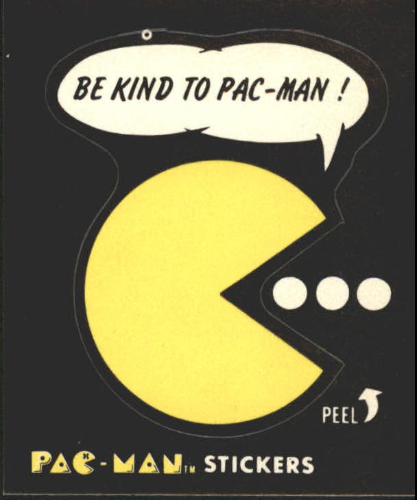 1980 Fleer Pac-Man Stickers #20 Be Kind to Pac-Man