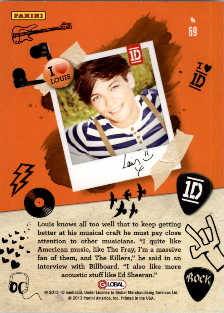 2013 Panini One Direction #69 Louis knows all back image