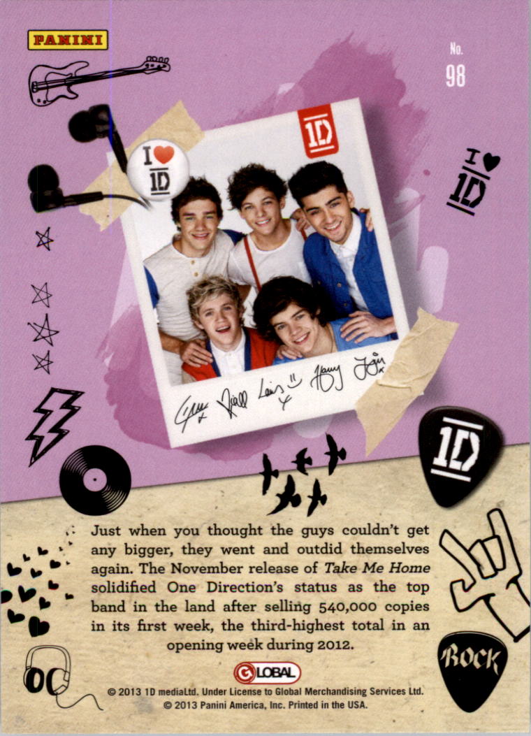 2013 Panini One Direction #98 Just when you thought back image