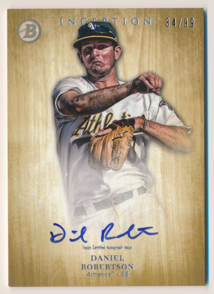 2014 Bowman Inception Prospect Autographs Gold #PADR Daniel Robertson